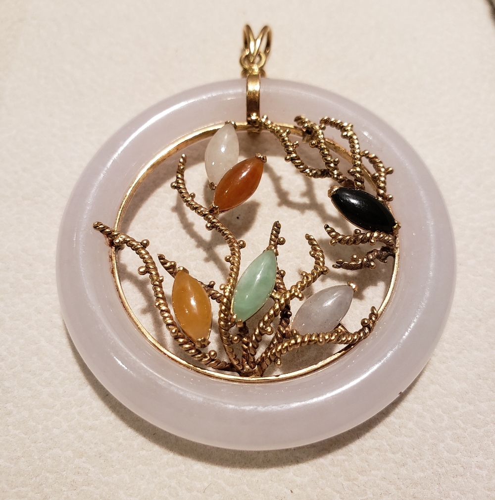 Jade + 14kt Gold Pendant.